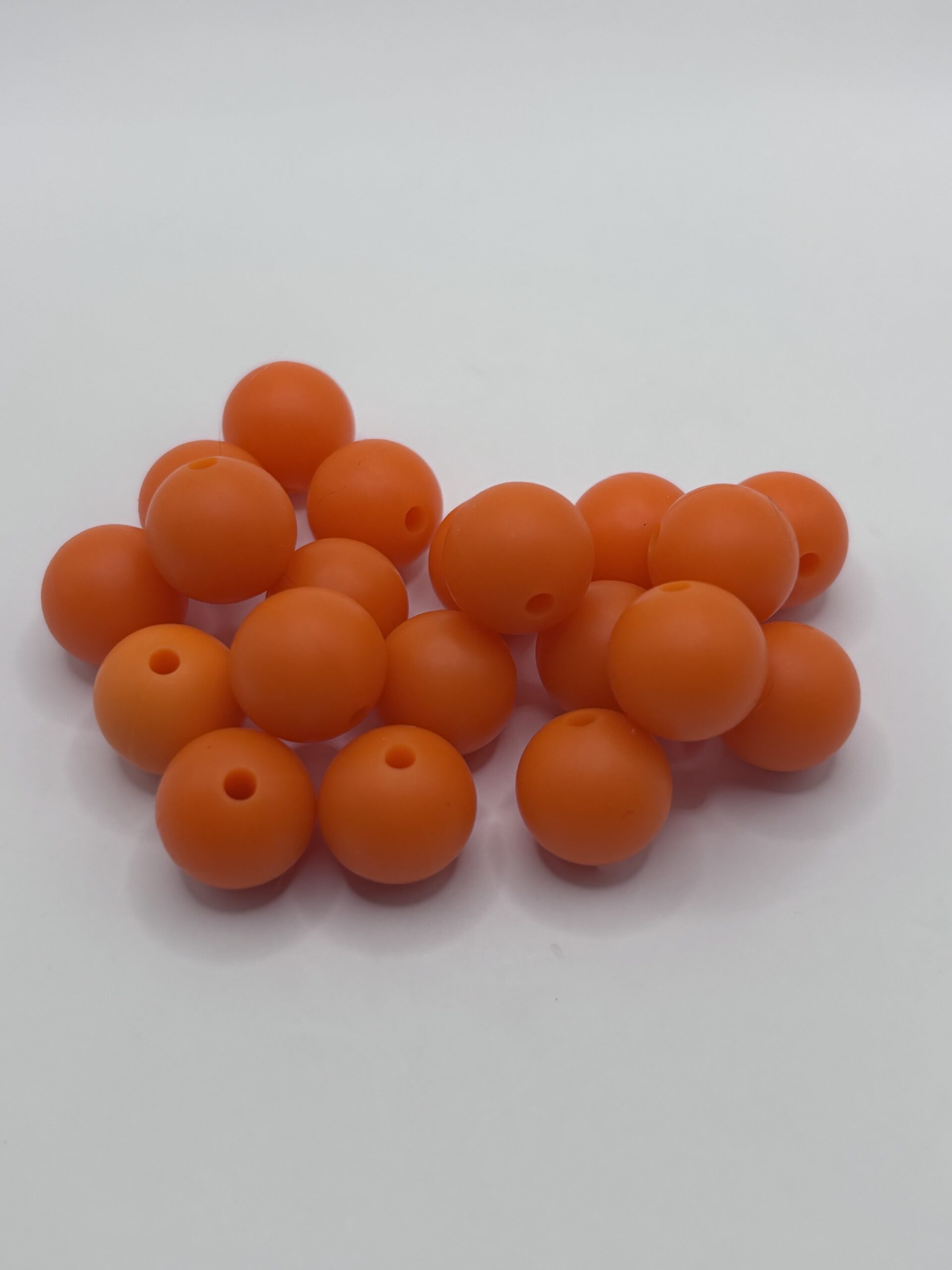 Round 12MM Orange Silicone Beads