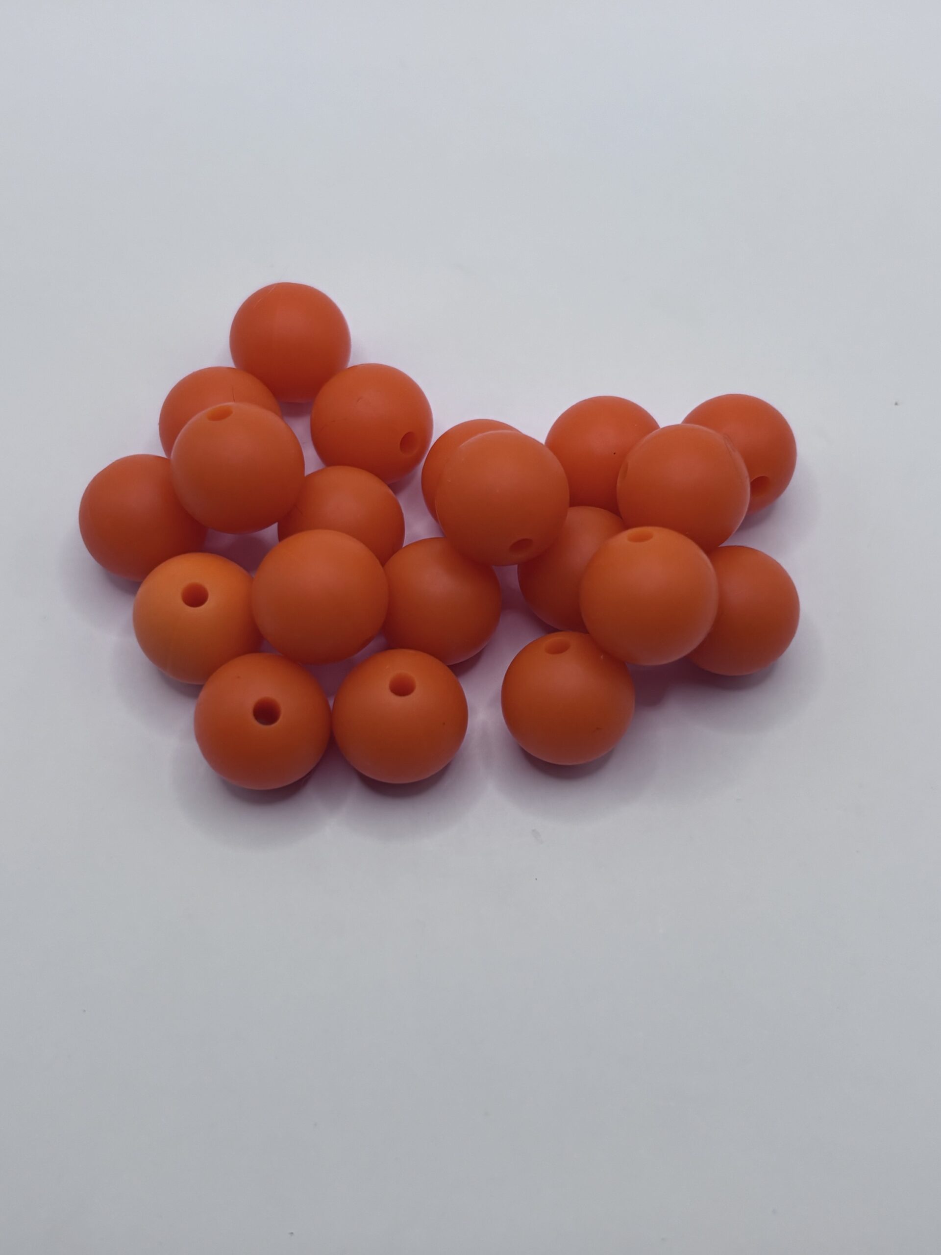 Round 12MM Orange Silicone Beads