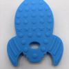 Silicone Blue Rocket Ship Teething Pendant