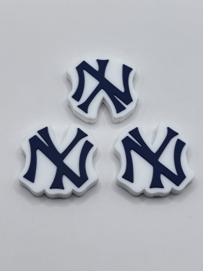 Silicone New York Yankees beads