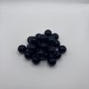 15mm glossy black silicone beads