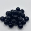 15mm glossy black silicone beads