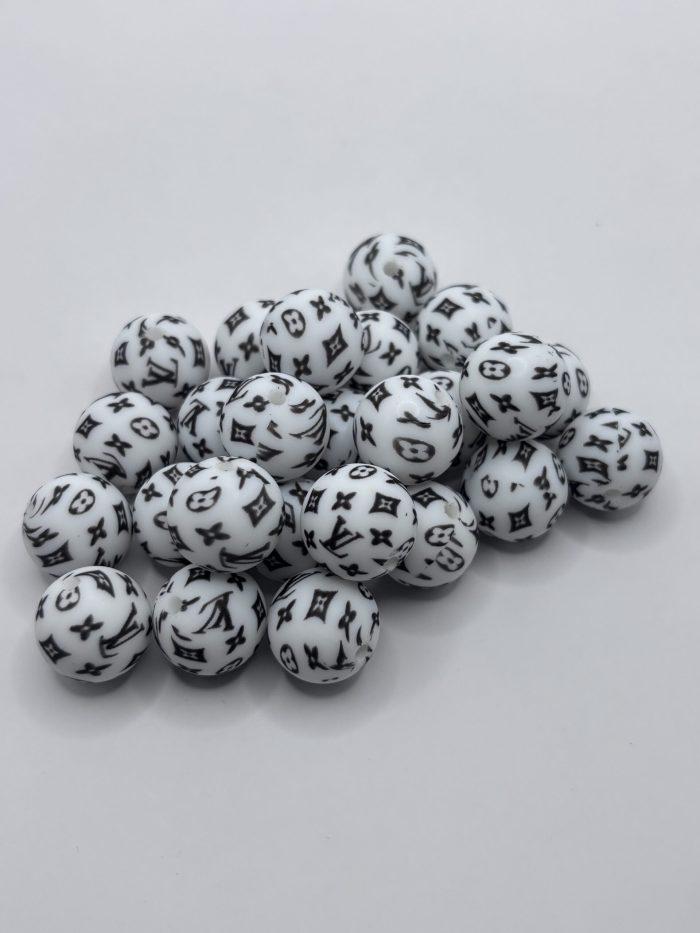 Silicone 15mm Round White LV beads