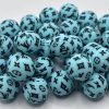 Silicone 15mm Round Teal LV beads