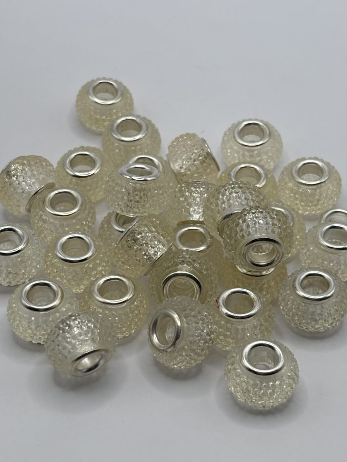 14mm Clear Rhinestone spacer Beads