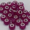 14mm Pink Rhinestone spacer Beads