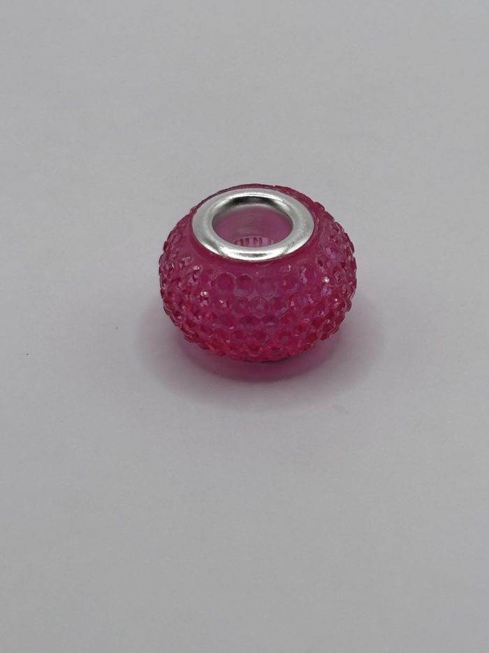 14mm Pink Rhinestone spacer Beads