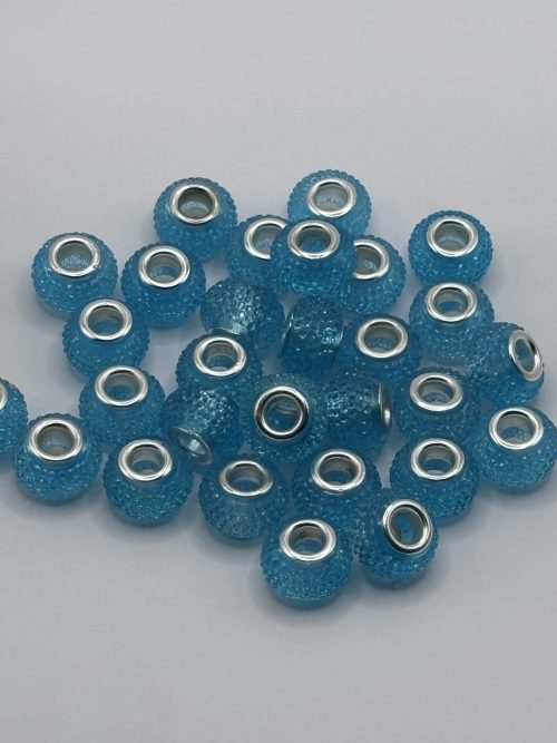 14mm teal rhinestone spacer beads