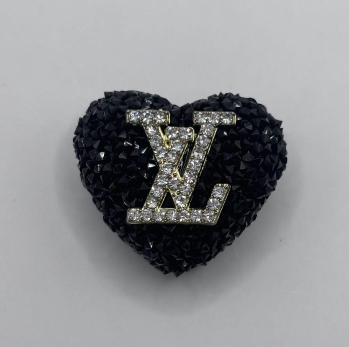 Black Rhinestone Louis Vuitton Heart beads