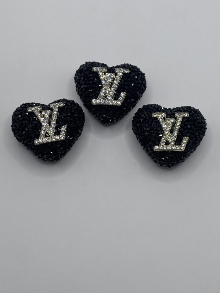 Black Rhinestone Louis Vuitton Heart beads