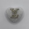 White Rhinestone Louis Vuitton Heart beads