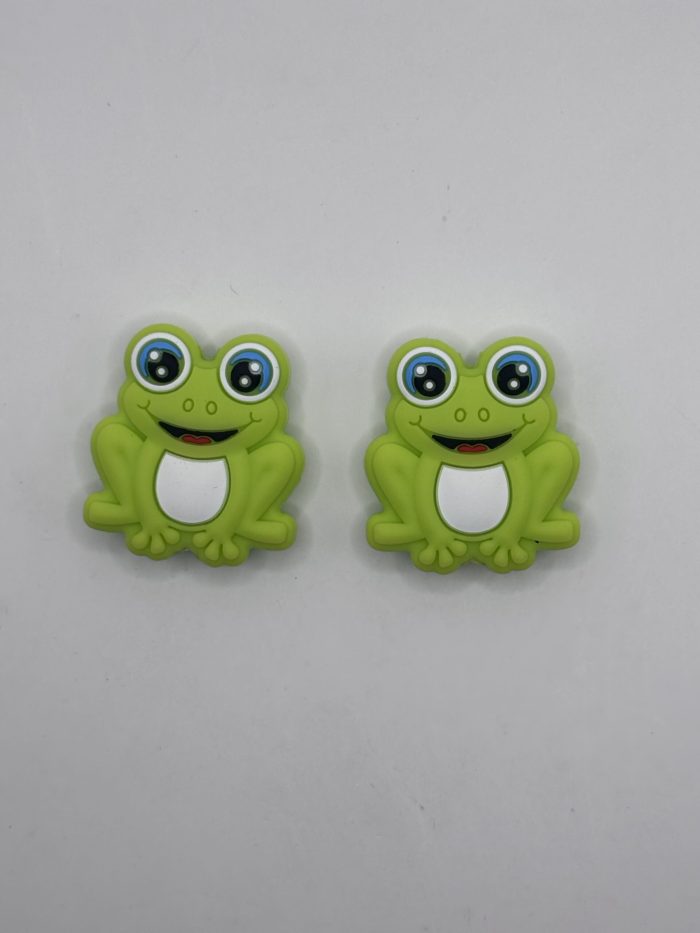 Silicone Green Frog Beads shaped Beads | CRAFT SUPPLY | Silicone beads set of 5