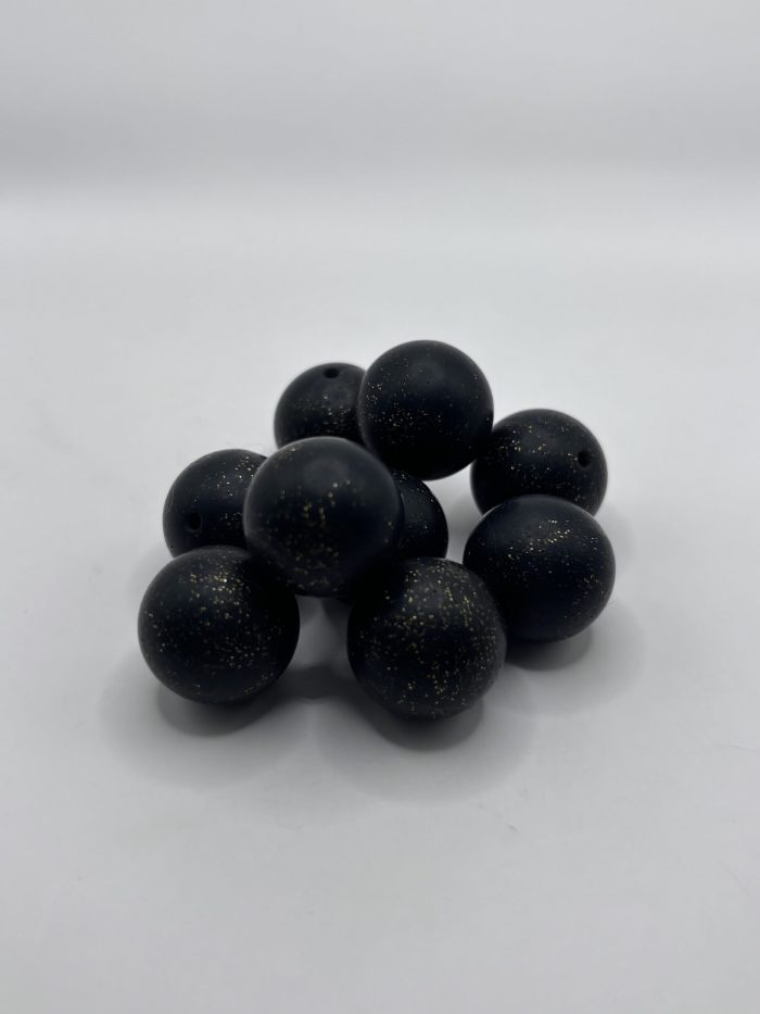 20mm black sparkle beads