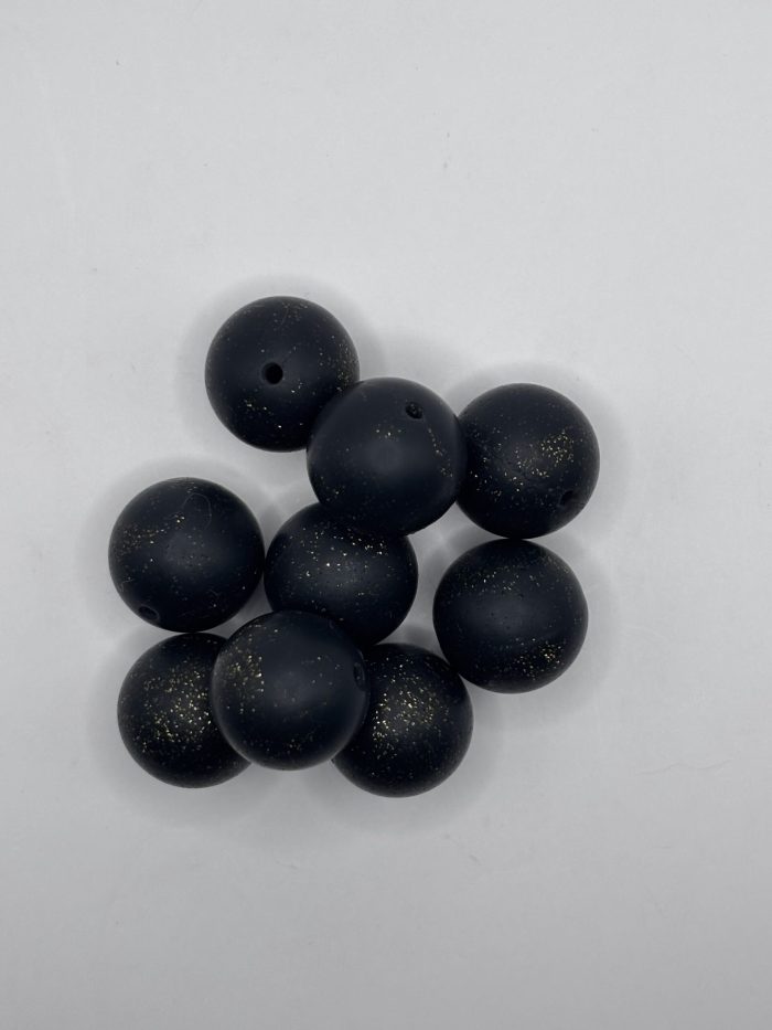 20mm black sparkle beads