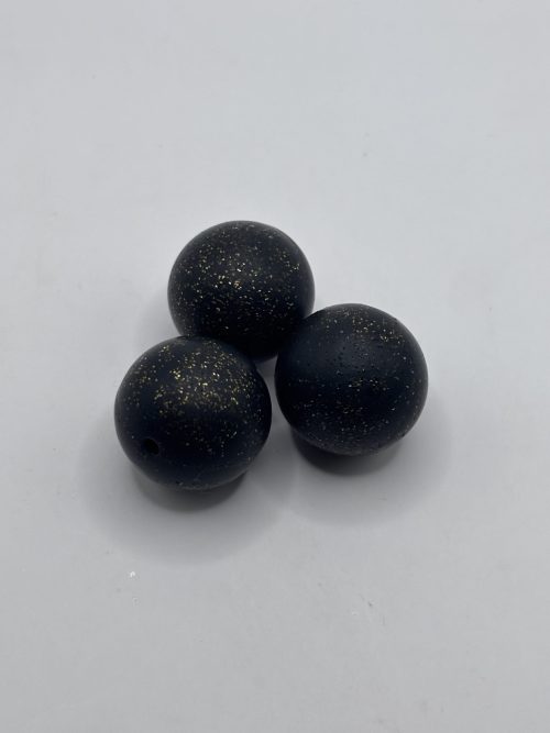 20mm black sparkle beads