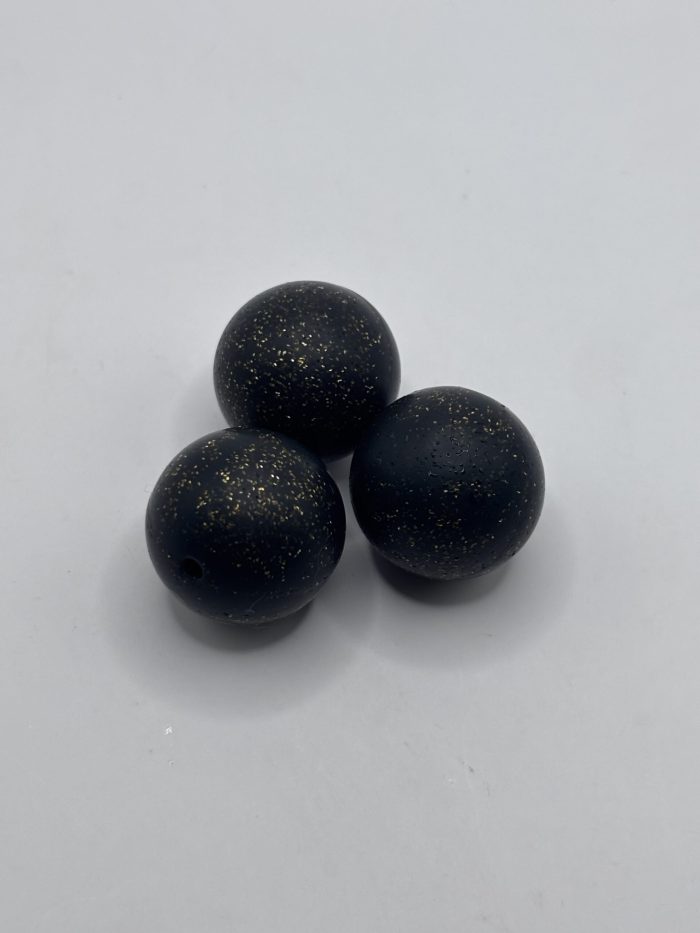 20mm black sparkle beads