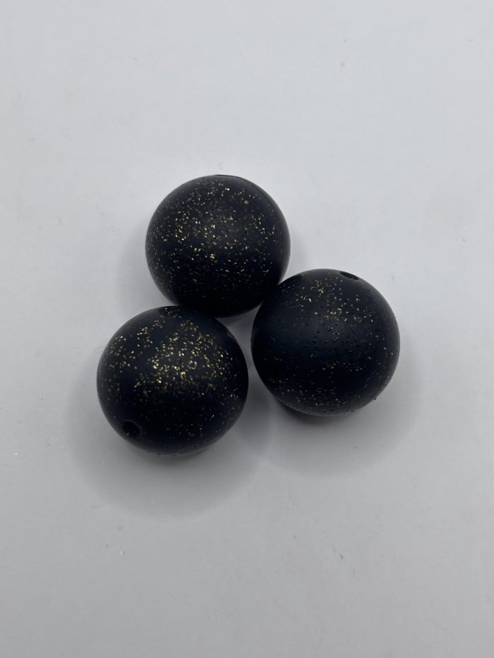 20mm black sparkle beads