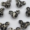 Silicone 12mm Creme Leopard Mickey Mouse Beads