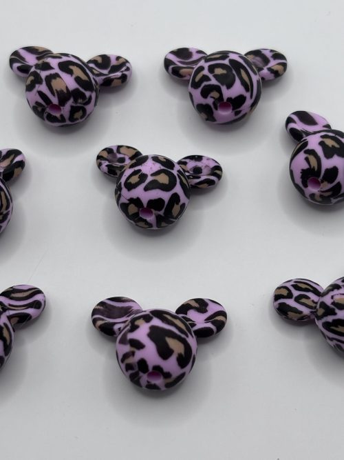 pink leopard mickey mouse beads