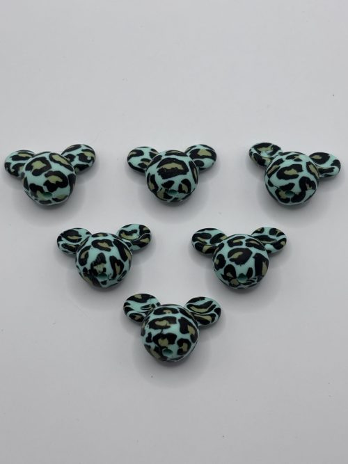 mint leopard mickey mouse beads