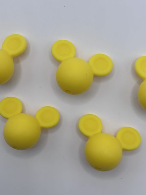 Silicone 12 MM Yellow Mickey Mouse beads