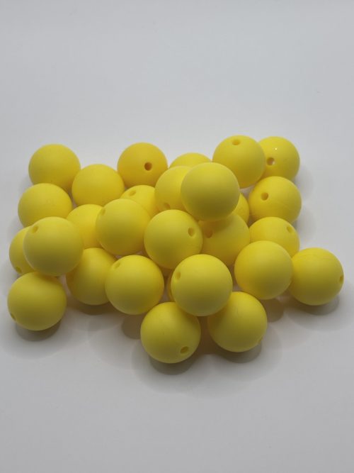 Silicone 15MM Yellow round Beads