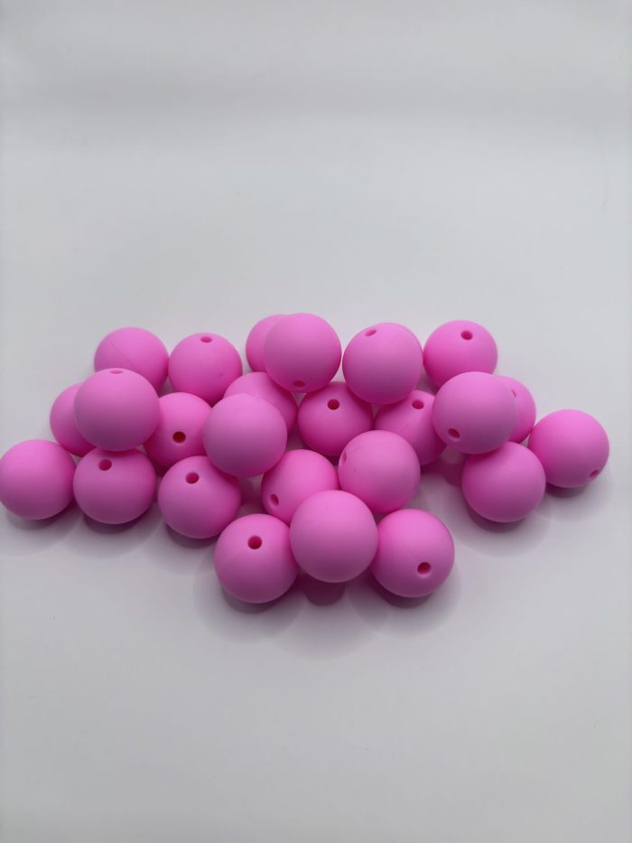 Silicone Round 12MM LIGHT Pink Beads