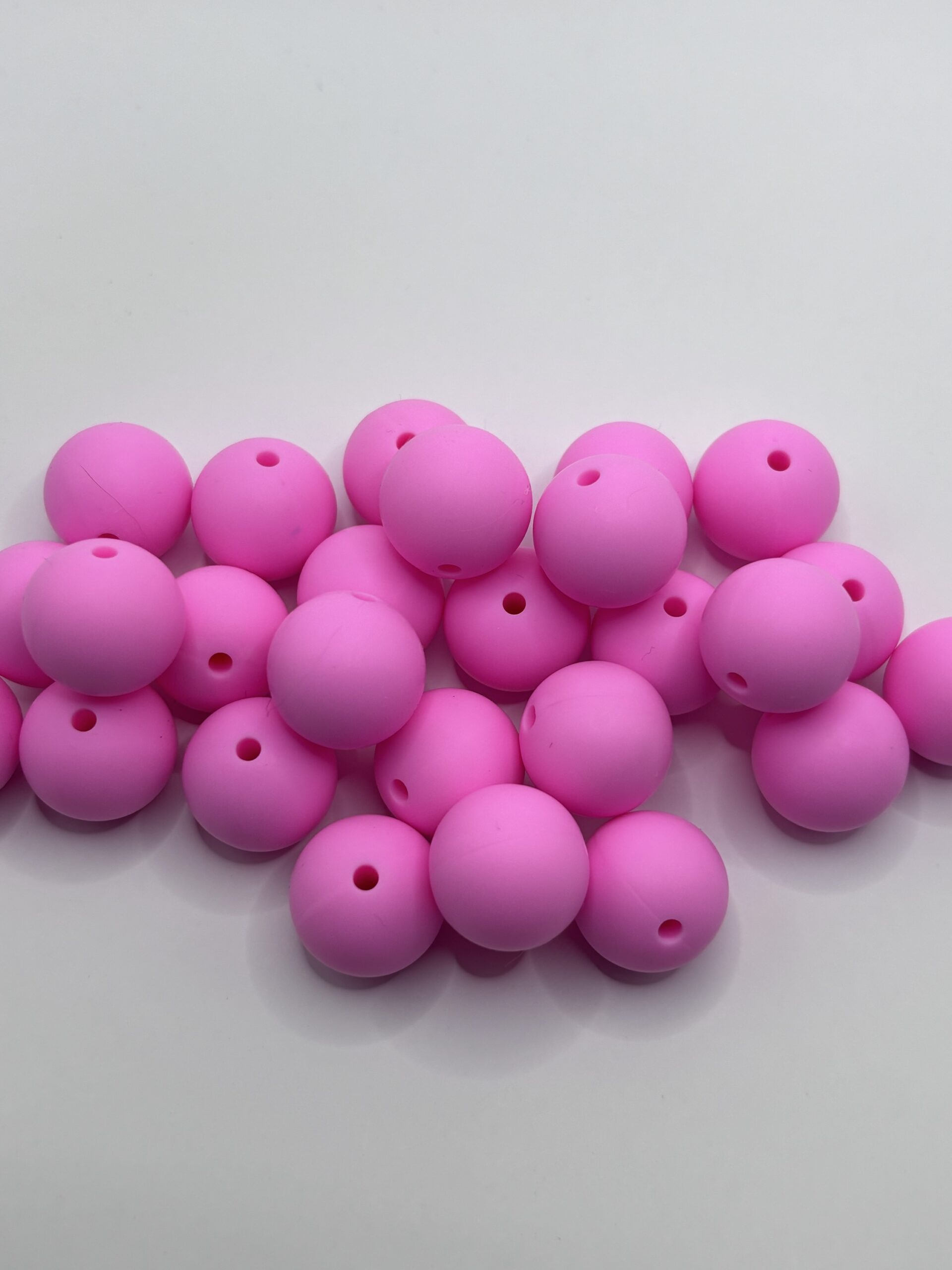 Silicone Round 12MM LIGHT Pink Beads