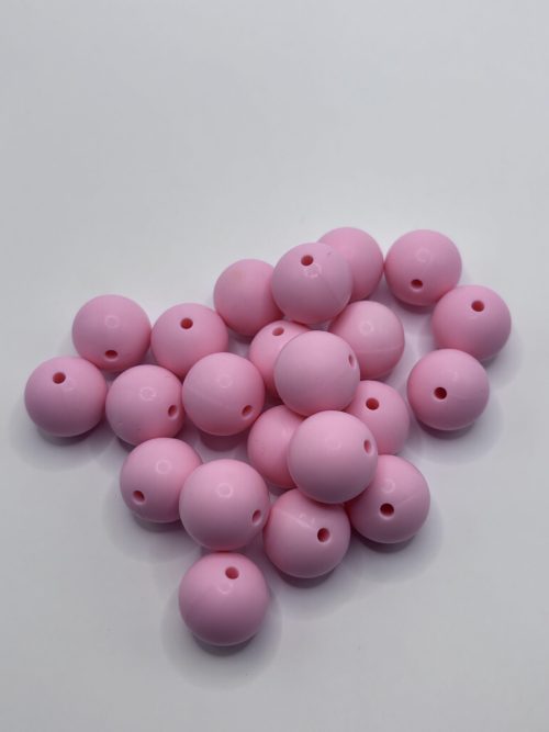 Silicone 15mm Baby Pink Beads