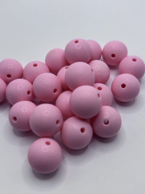 Silicone 15mm Baby Pink Beads