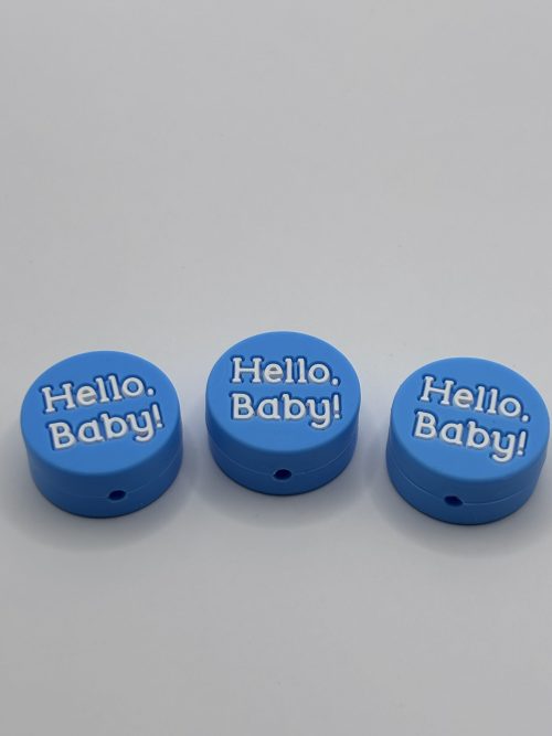 Blue Hello Baby Shower beads