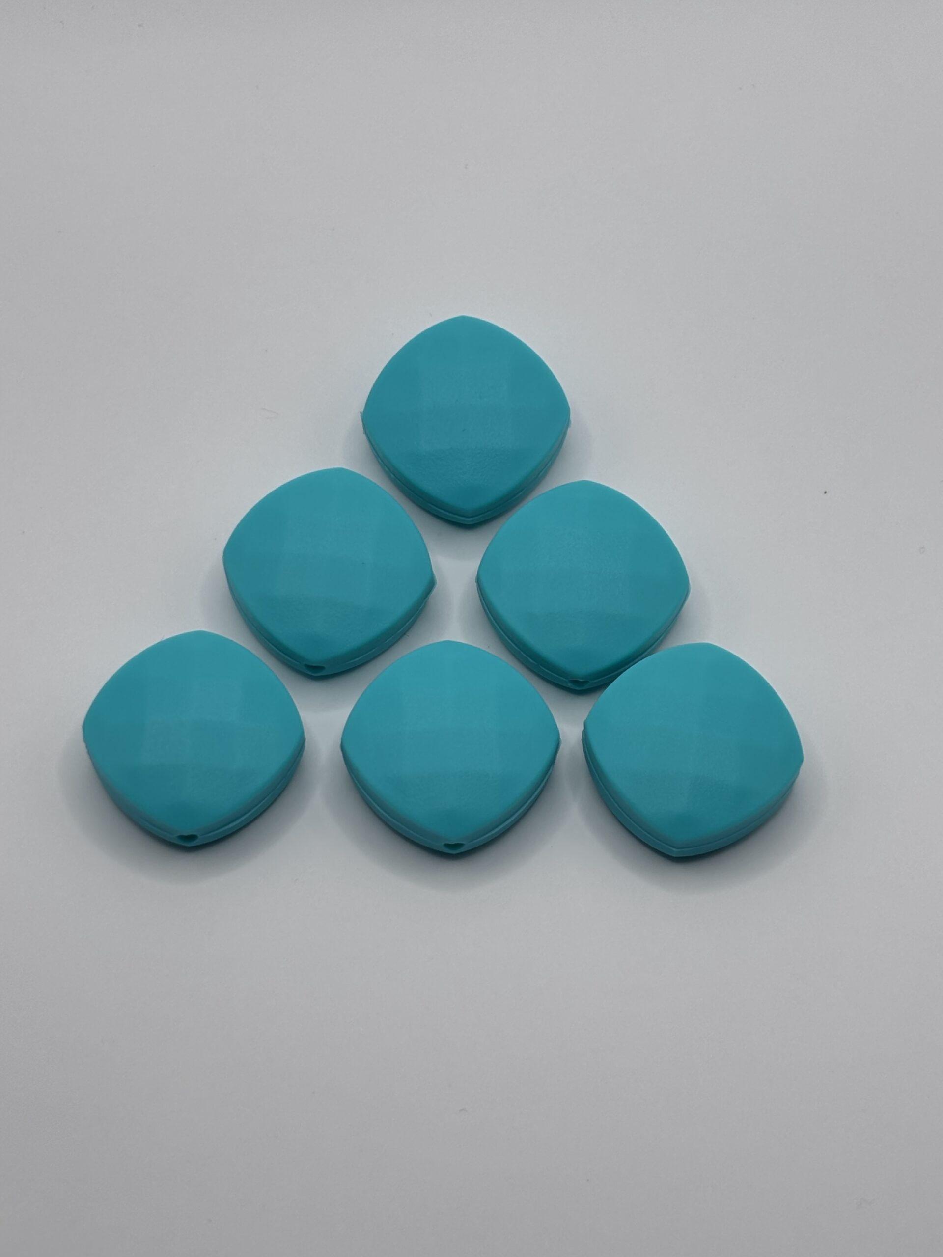 Silicone 12MM Teal Quad beads