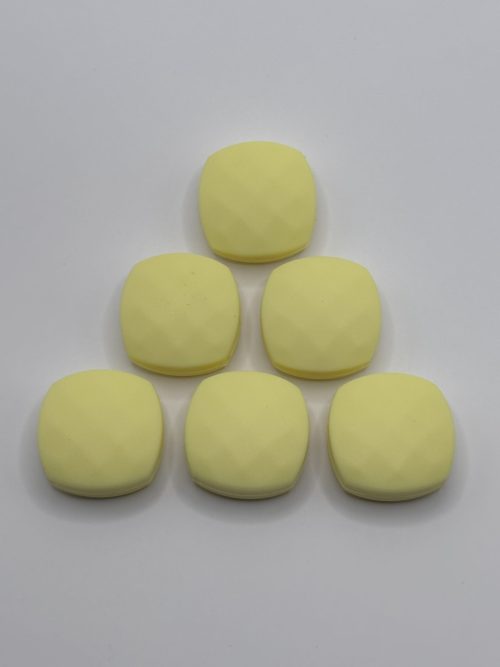 Silicone 12mm Yellow quad Beads