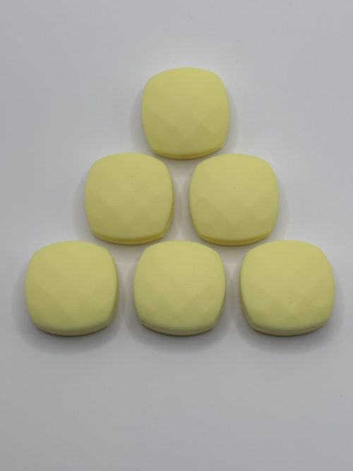 Silicone 12mm Yellow quad Beads