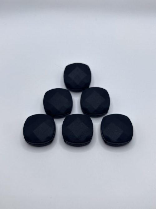 Silicone 12MM Black Quad beads