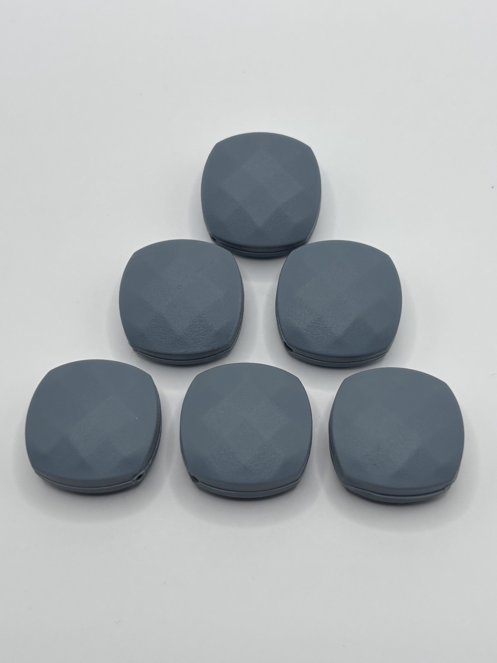 Silicone 12mm Grey Quad Beads