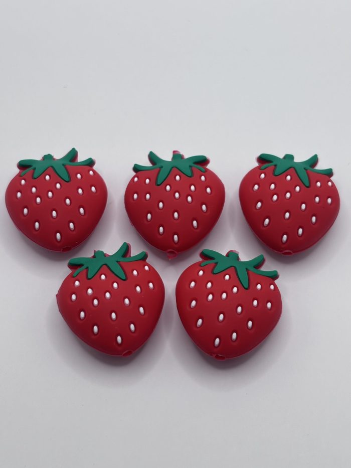 silicone strawberry beads