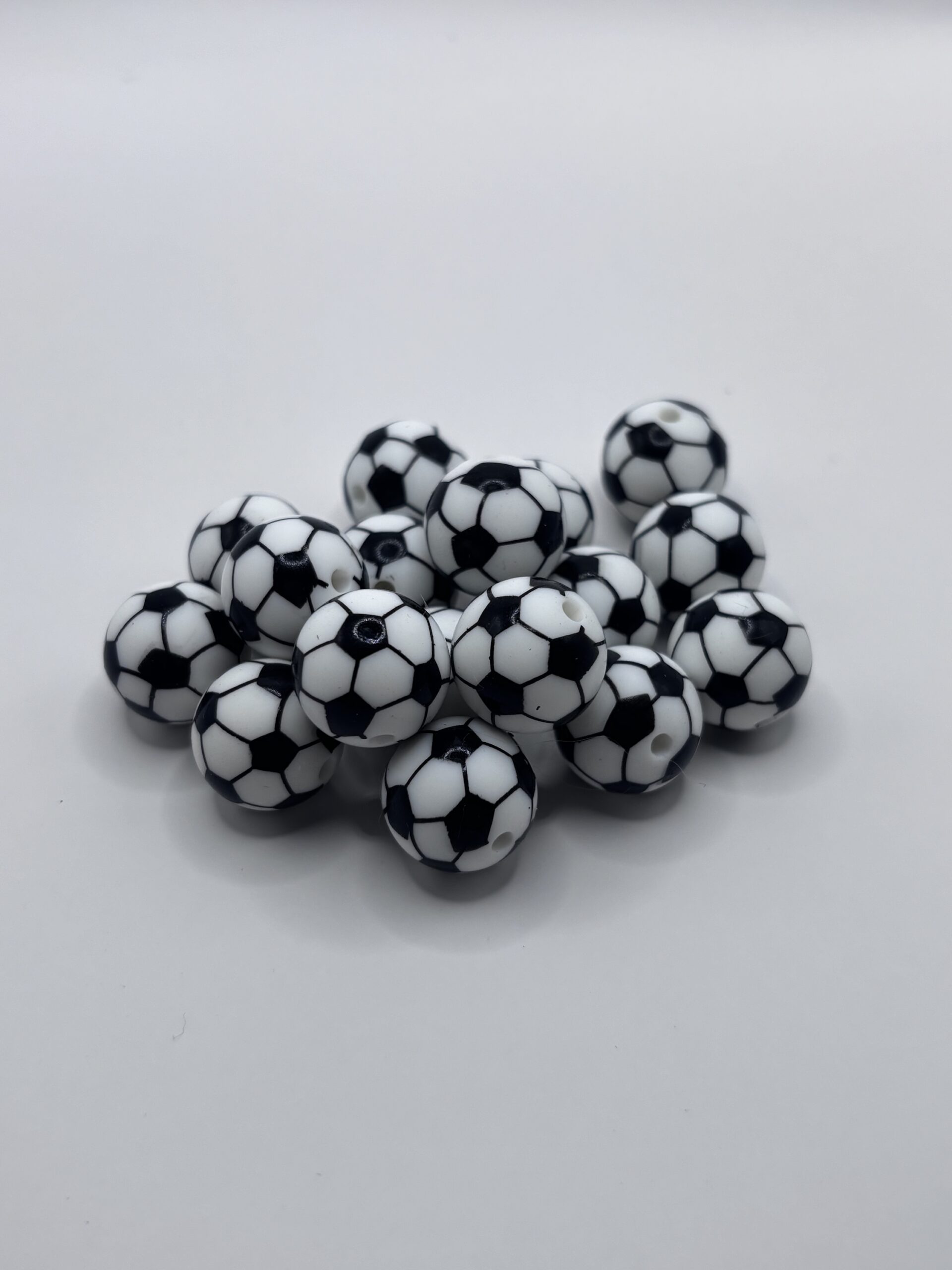 Silicone 15mm Soccer ball beads