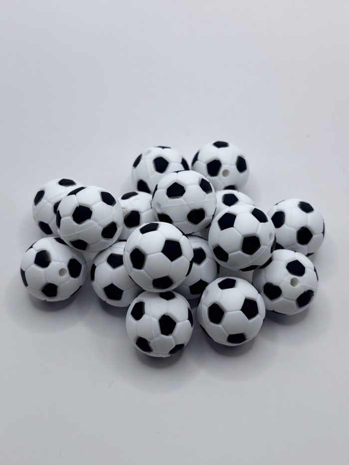 Silicone 19mm Soccer ball beads