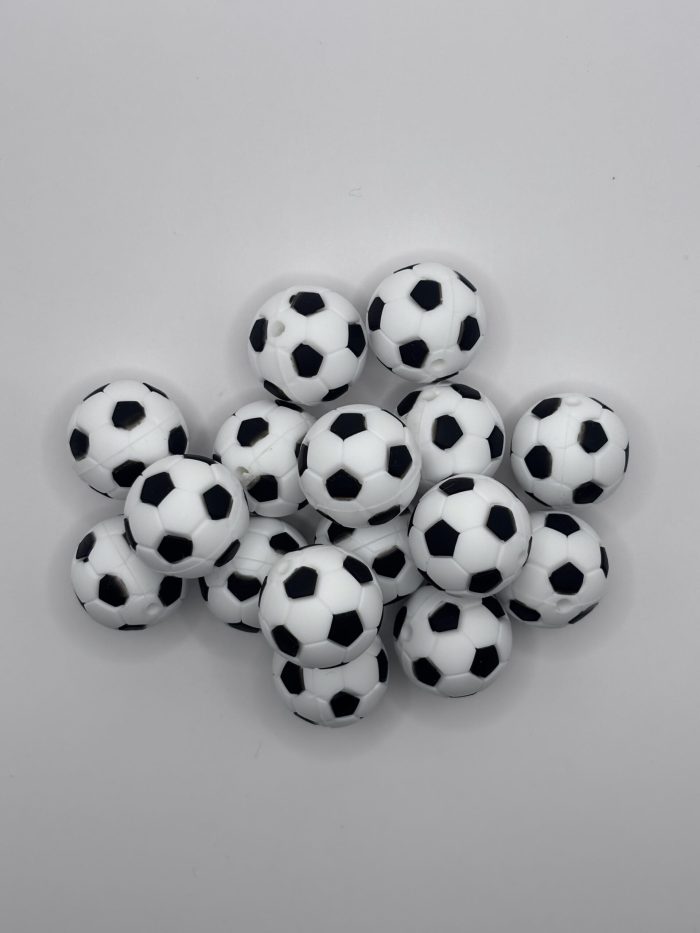 Silicone 19mm Soccer ball beads