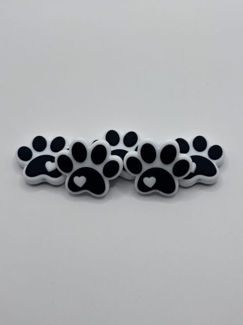 Silicone Paw Print Beads