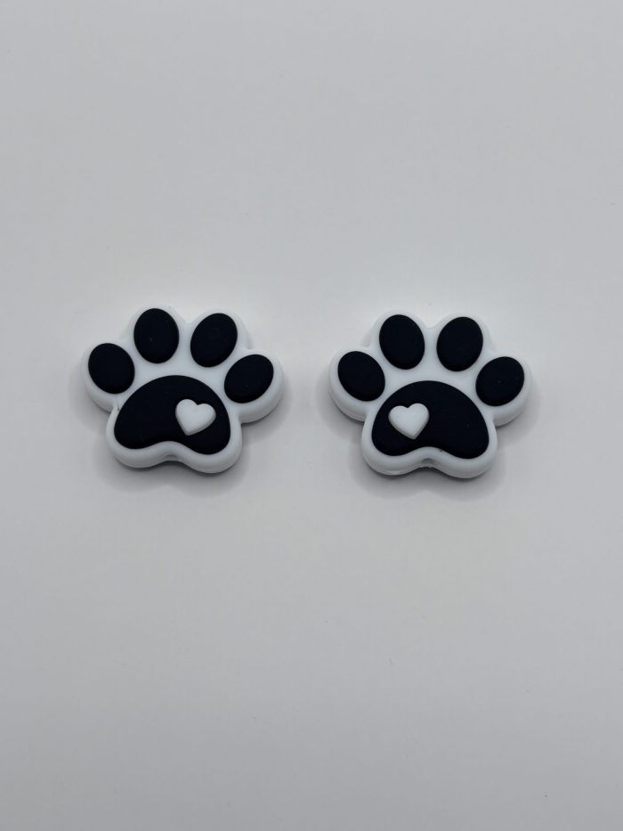 Silicone Paw Print Beads