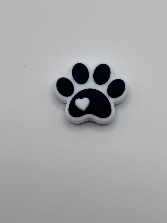 Silicone Paw Print Beads