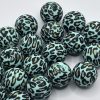 Silicone 19MM Mint Round Leopard Beads