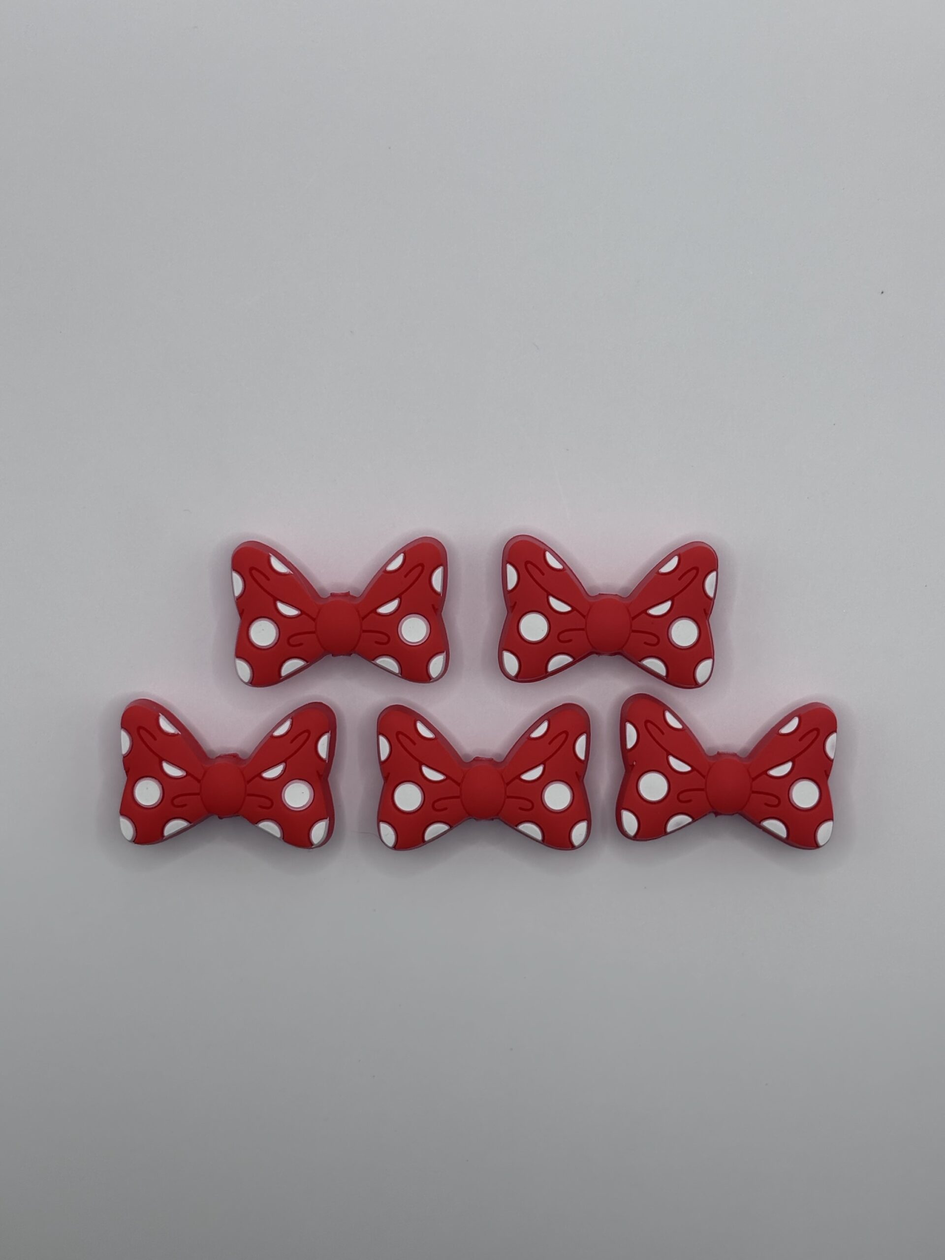 Silicone Red Minnie Mouse Bow Beads