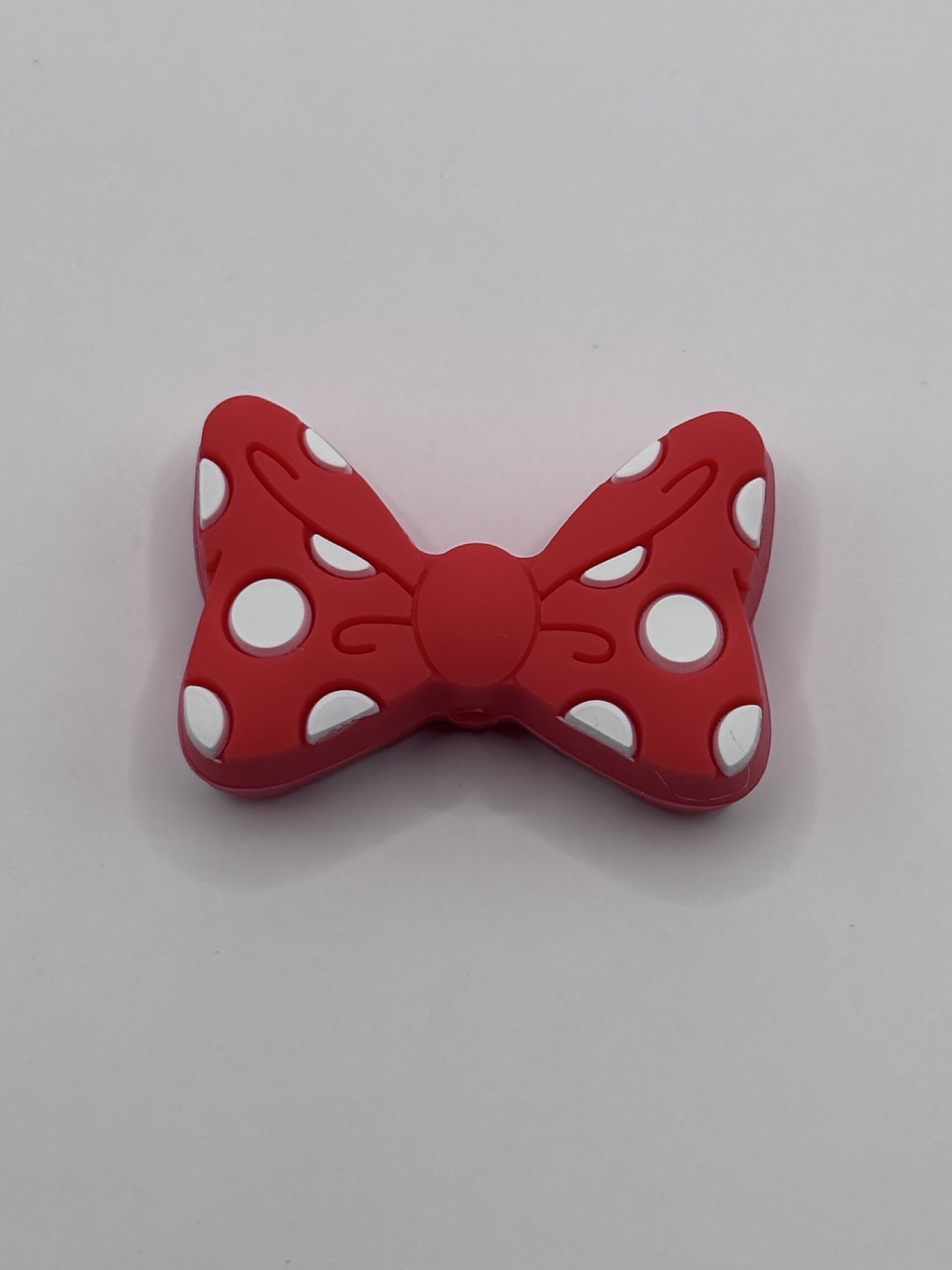 Silicone Red Minnie Mouse Bow Beads