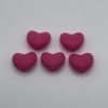 Silicone Big Pink Heart Beads