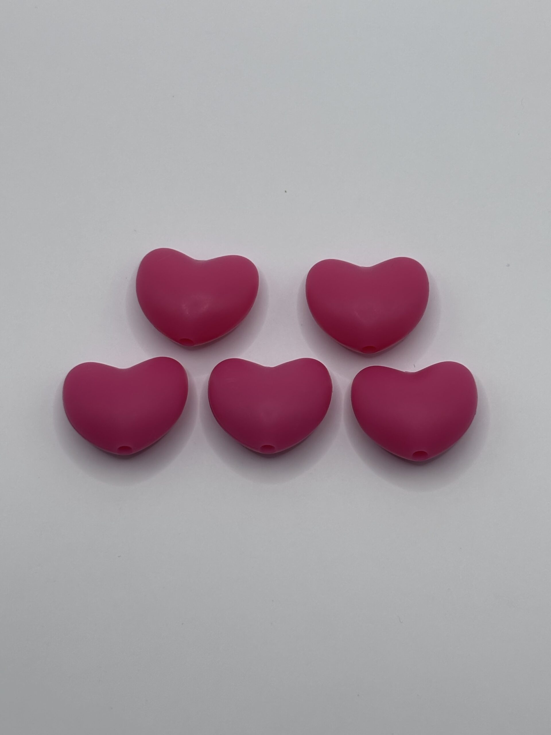 Silicone Big Pink Heart Beads