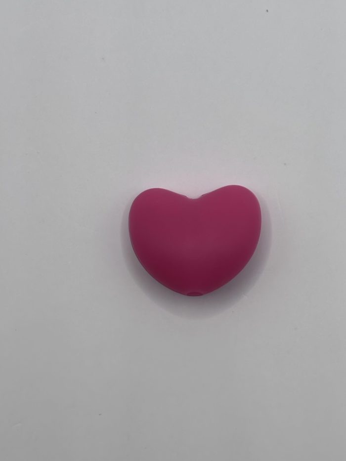 Silicone Big Pink Heart Beads