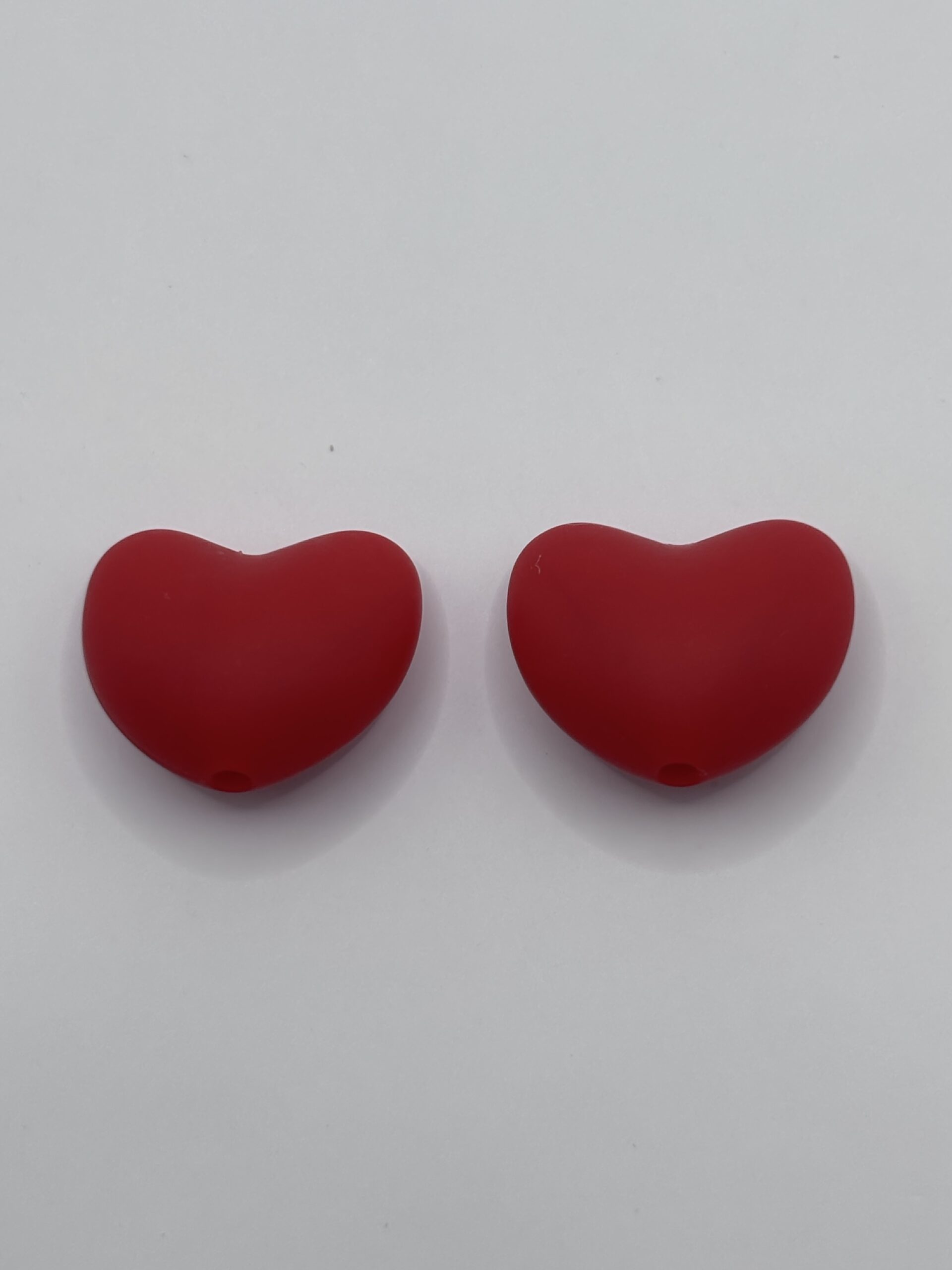 Silicone Big Red Heart Beads